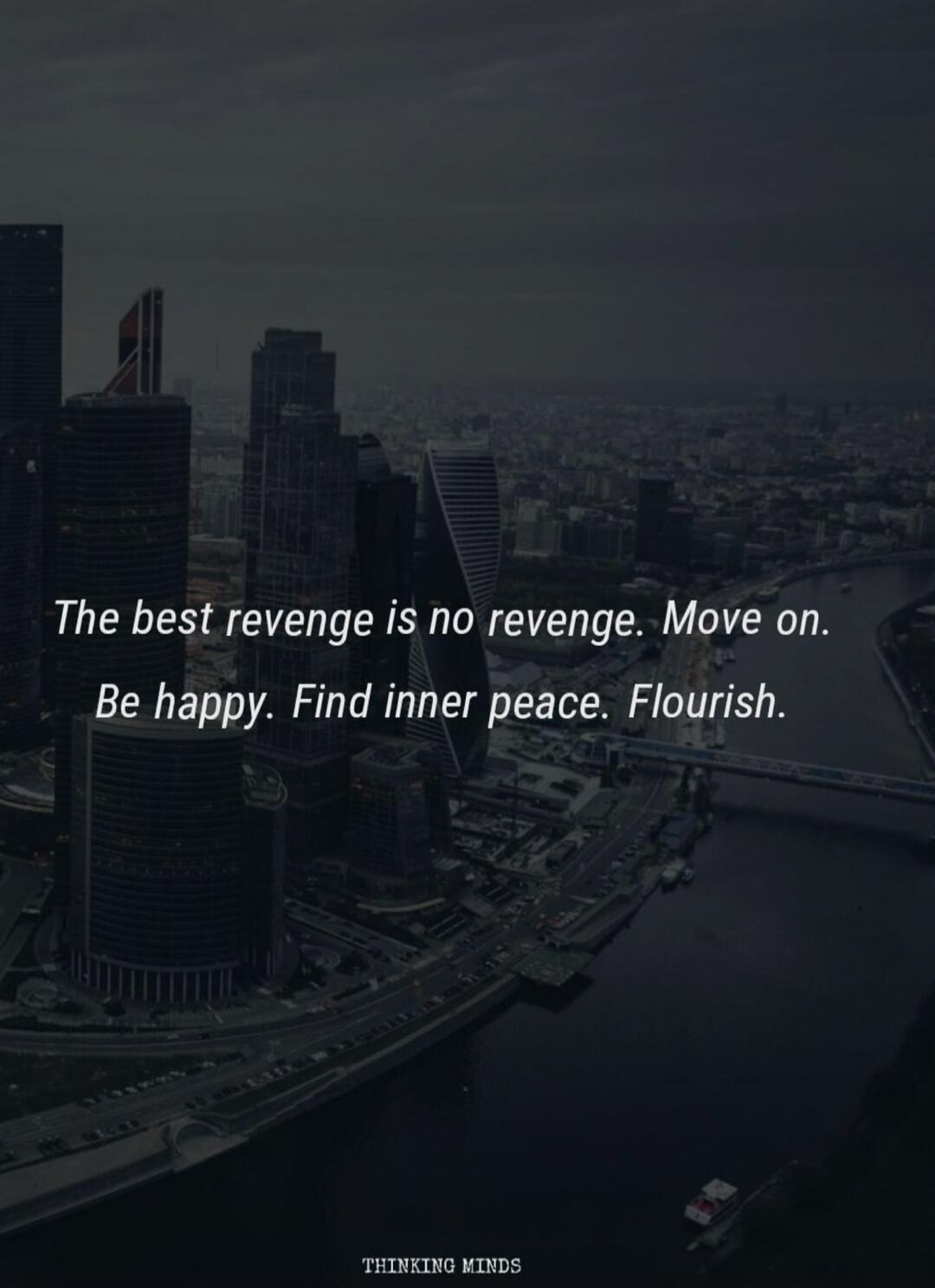 The best revenge is no revenge. Move on. Be happy. Find inner peace. Flourish.