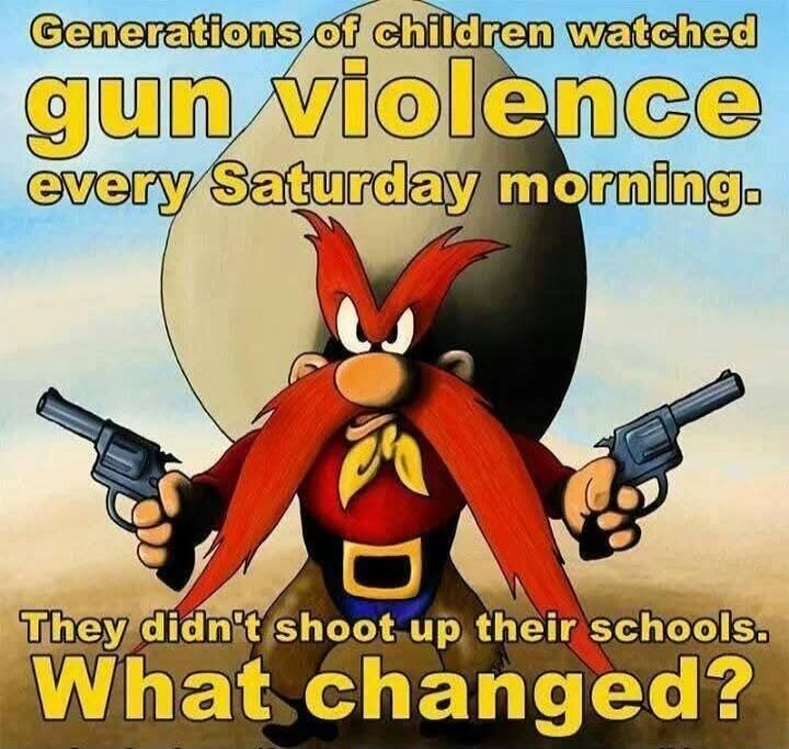 Generations of children watched gun violence every Saturday morning. They didn't shoot up their schools. What changed?