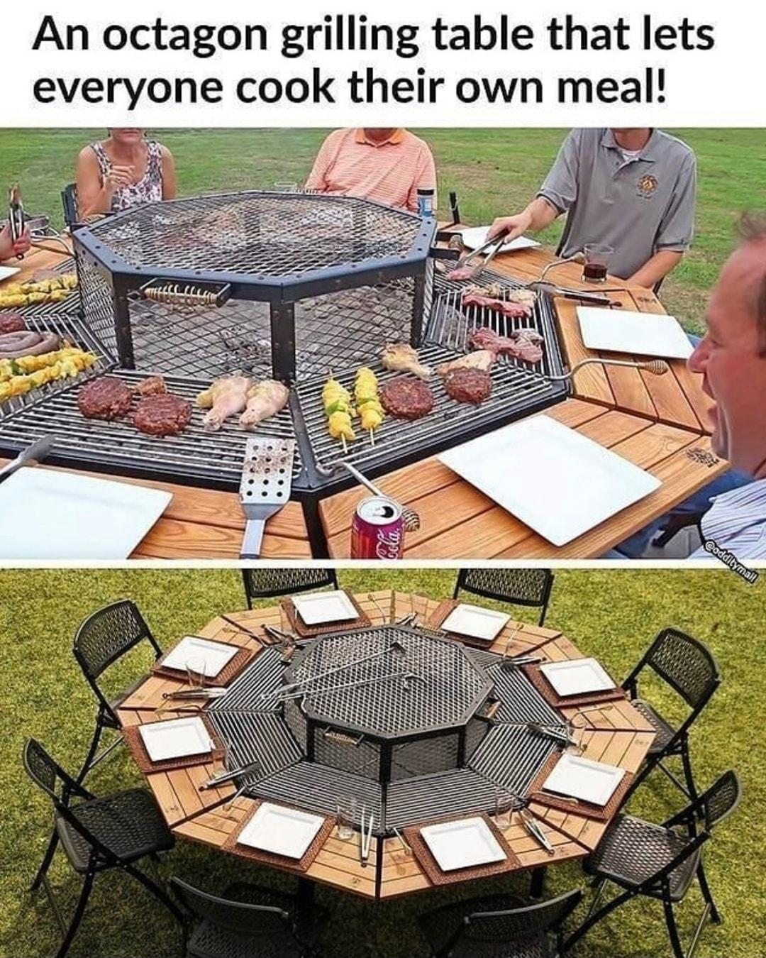 An octagon grilling table that lets everyone cook their own meal s_n Ml W