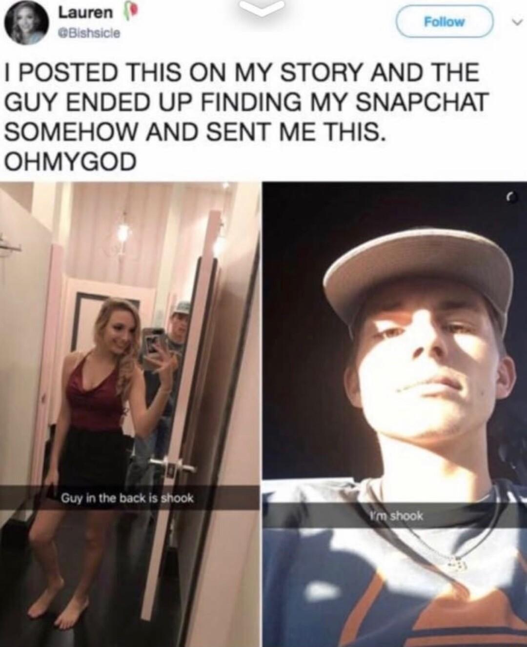 POSTED THIS ON MY STORY AND THE GUY ENDED UP FINDING MY SNAPCHAT SOMEHOW AND SENT ME THIS OHMYGOD T
