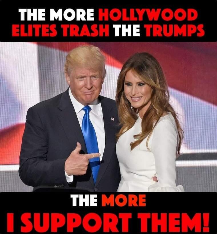THE MORE HOLLYWOOD ELITES TRASH THE TRUMPS THE MORE I SUPPORT THEM!