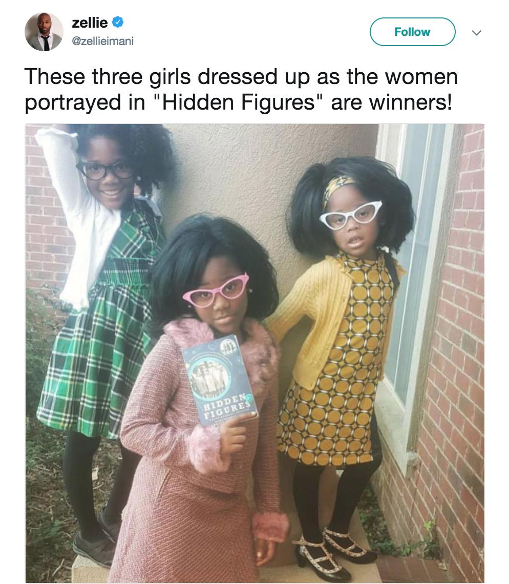 v zellieimani These three girls dressed up as the women portrayed in Hidden Figures are winners