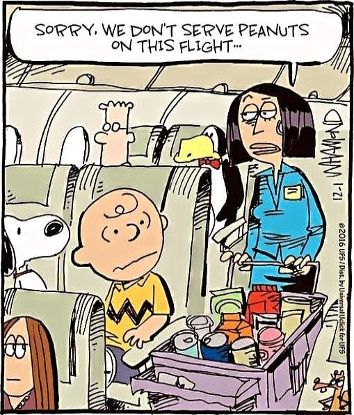 e S S SORRY WE DONT SERVE PEANUTS ON THIS FLIGHT