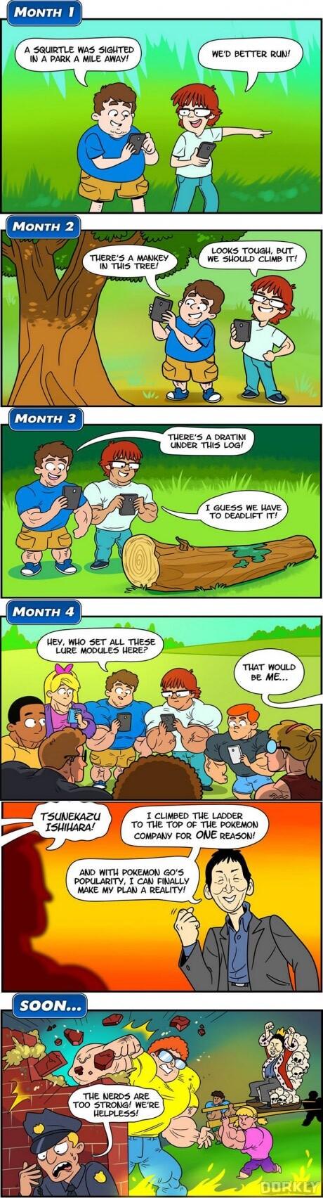 MonTH 1 A SQUIRTLE WAS SIGHTED I A PARK A MILE AWAY LOOKS TOUGH BUT Y e siouo cLive b ti ey Wio SET ALL TUESE LURE MODULES UERE TO THE TOP OF THE POKEMON coMPANy FOR ONE Reason