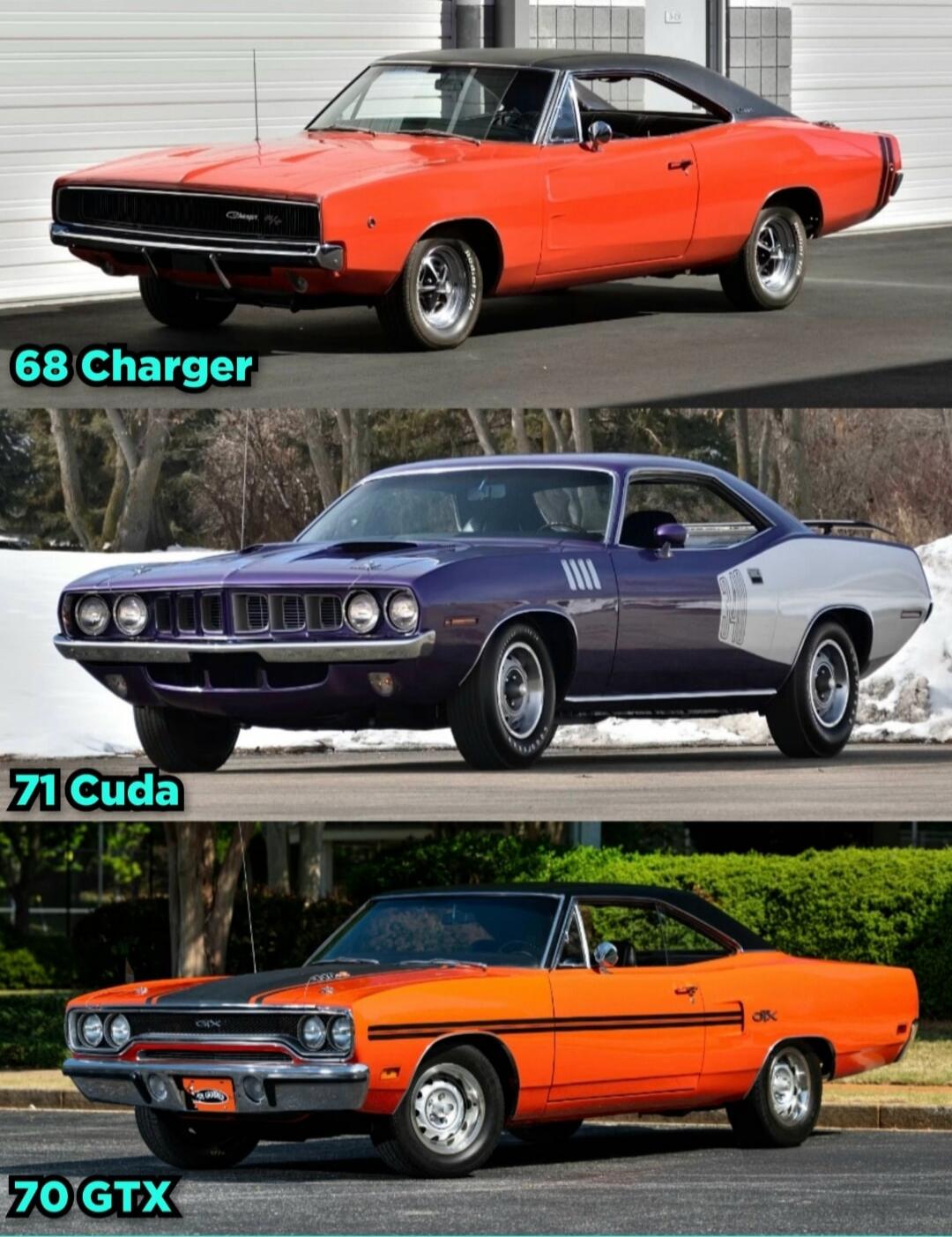 68 Charger 71 Cuda 70 GTX