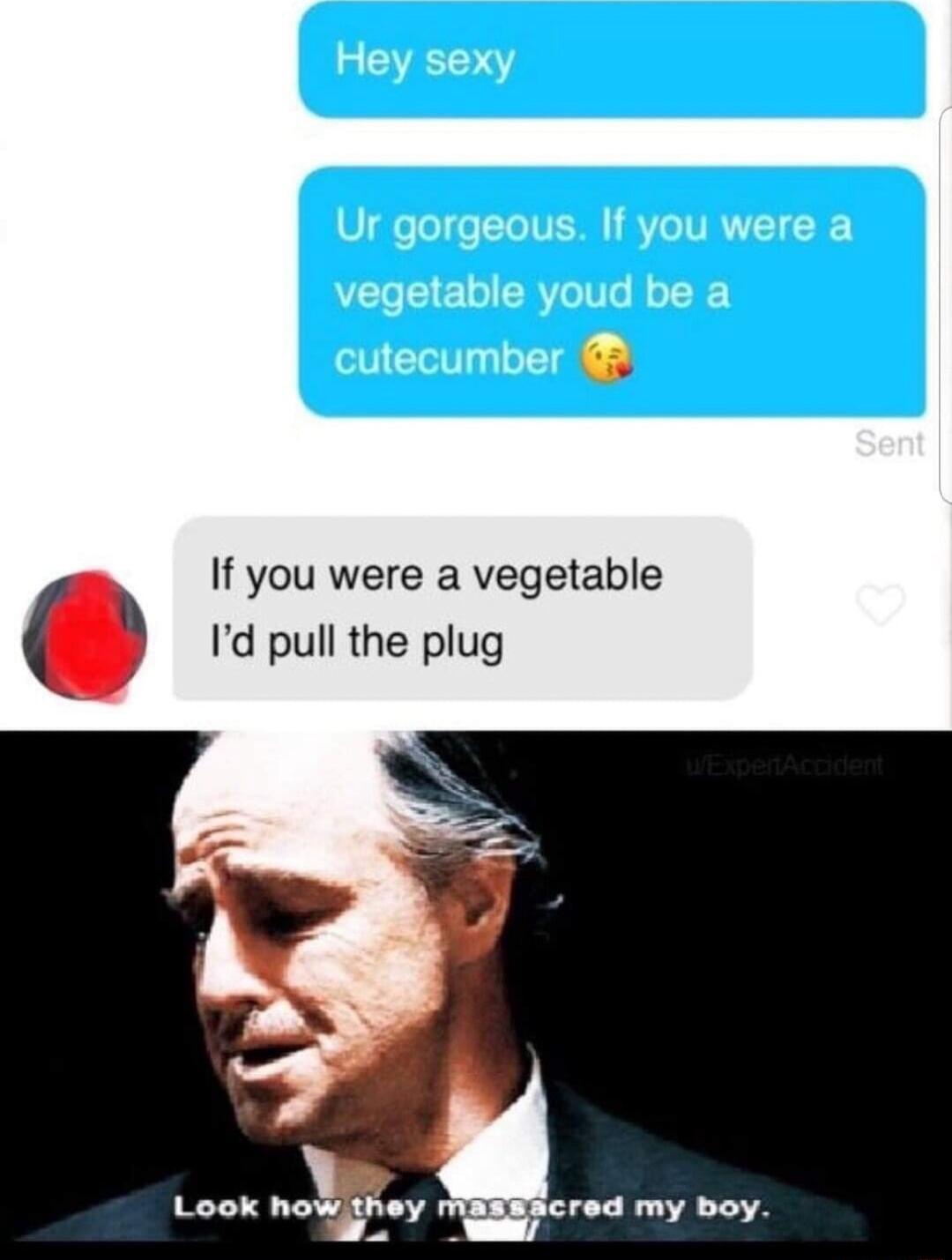 If you were a vegetable Id pull the plug