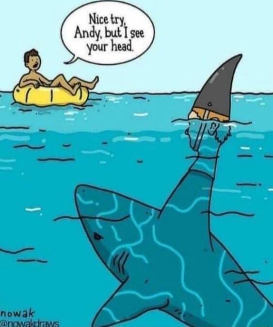 Nice try Andy but gee your head