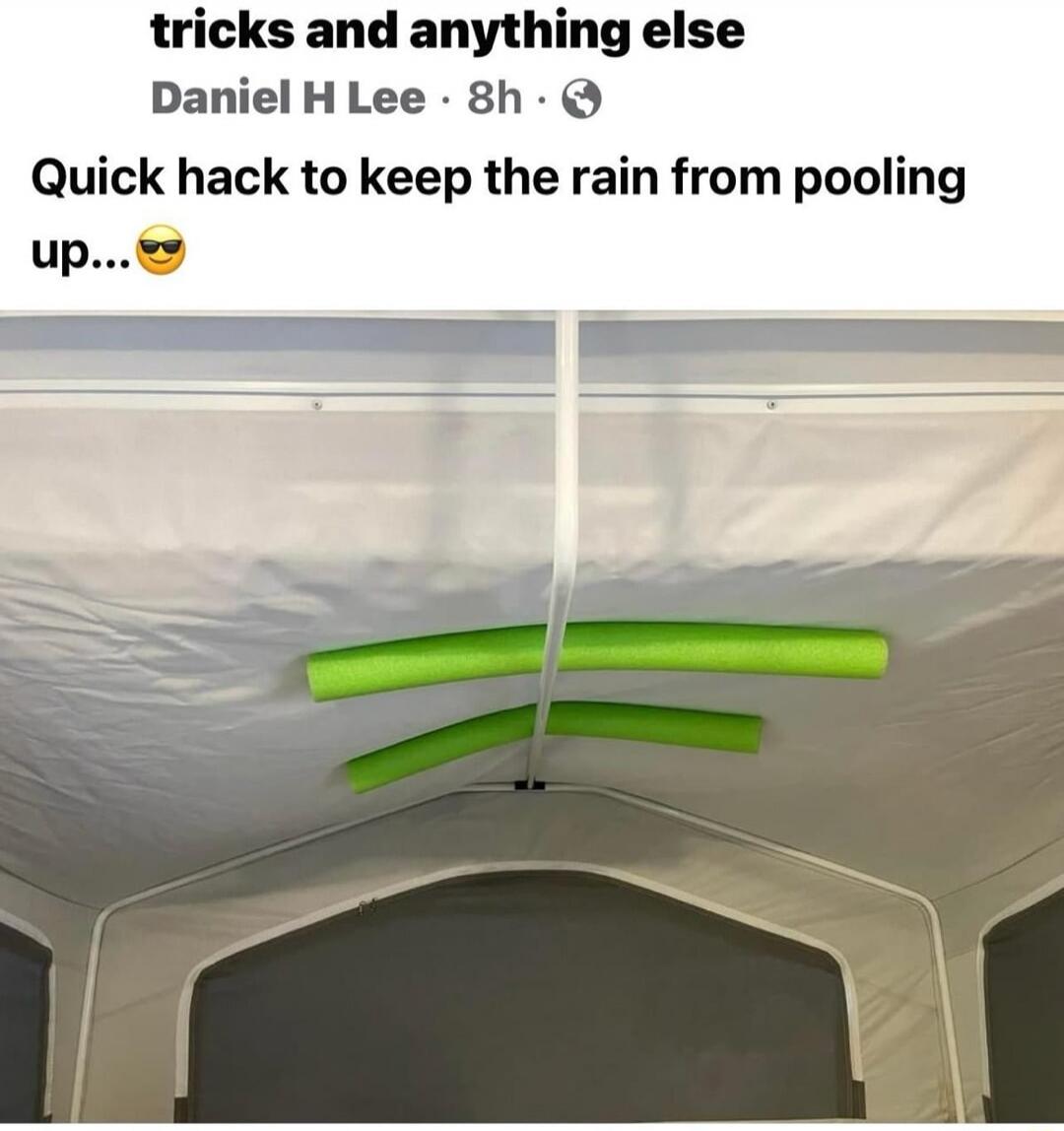 tricks and anything else Daniel H Lee 8h Quick hack to keep the rain from pooling up...