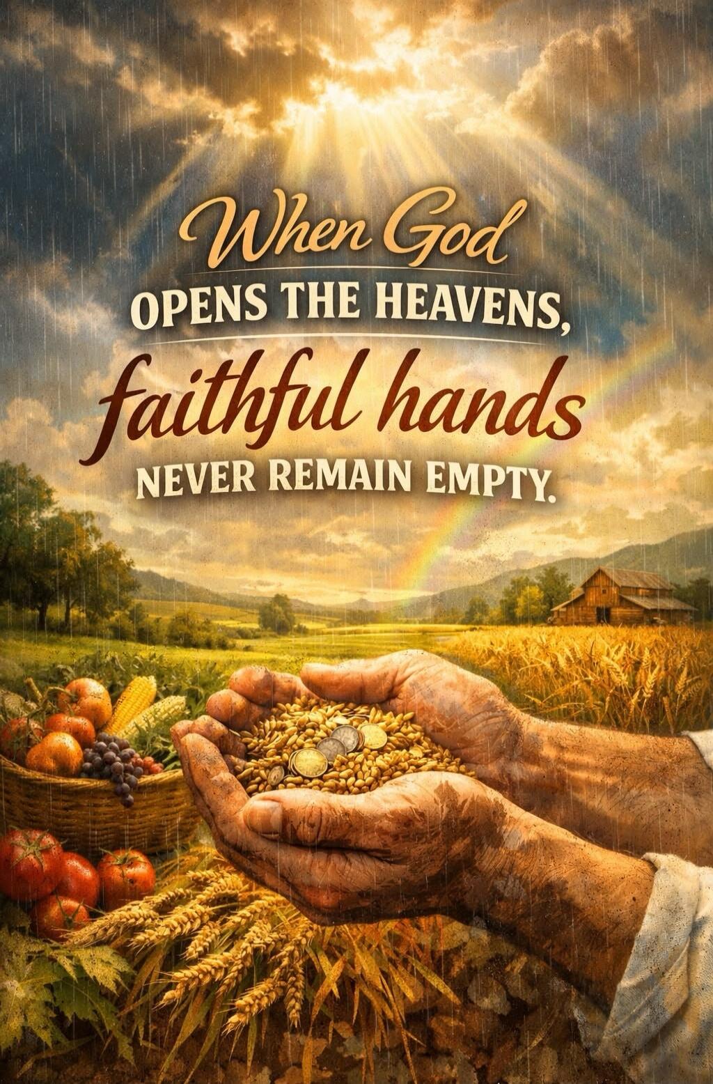When God opens the heavens, faithful hands never remain empty.