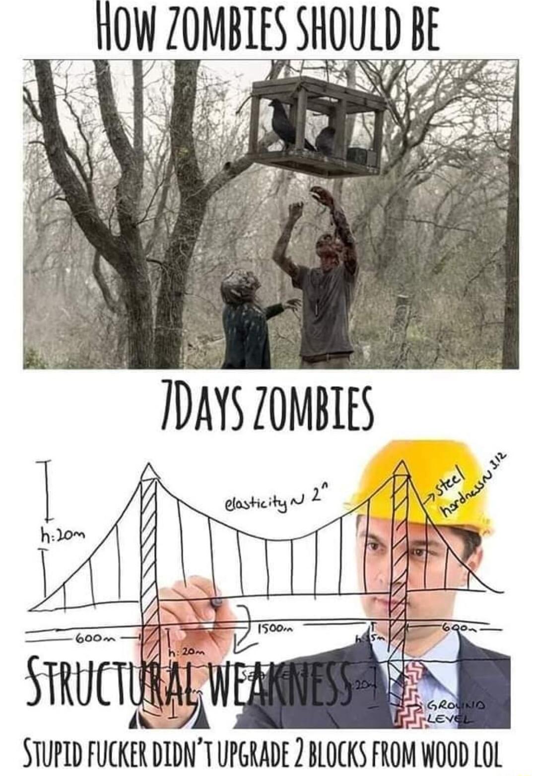 HOW ZOMBIES SHOULD RE 6oom St l STUPID FUCKER DIDNT UPGRADE 2 BLOCKS FROM WUUD L0L