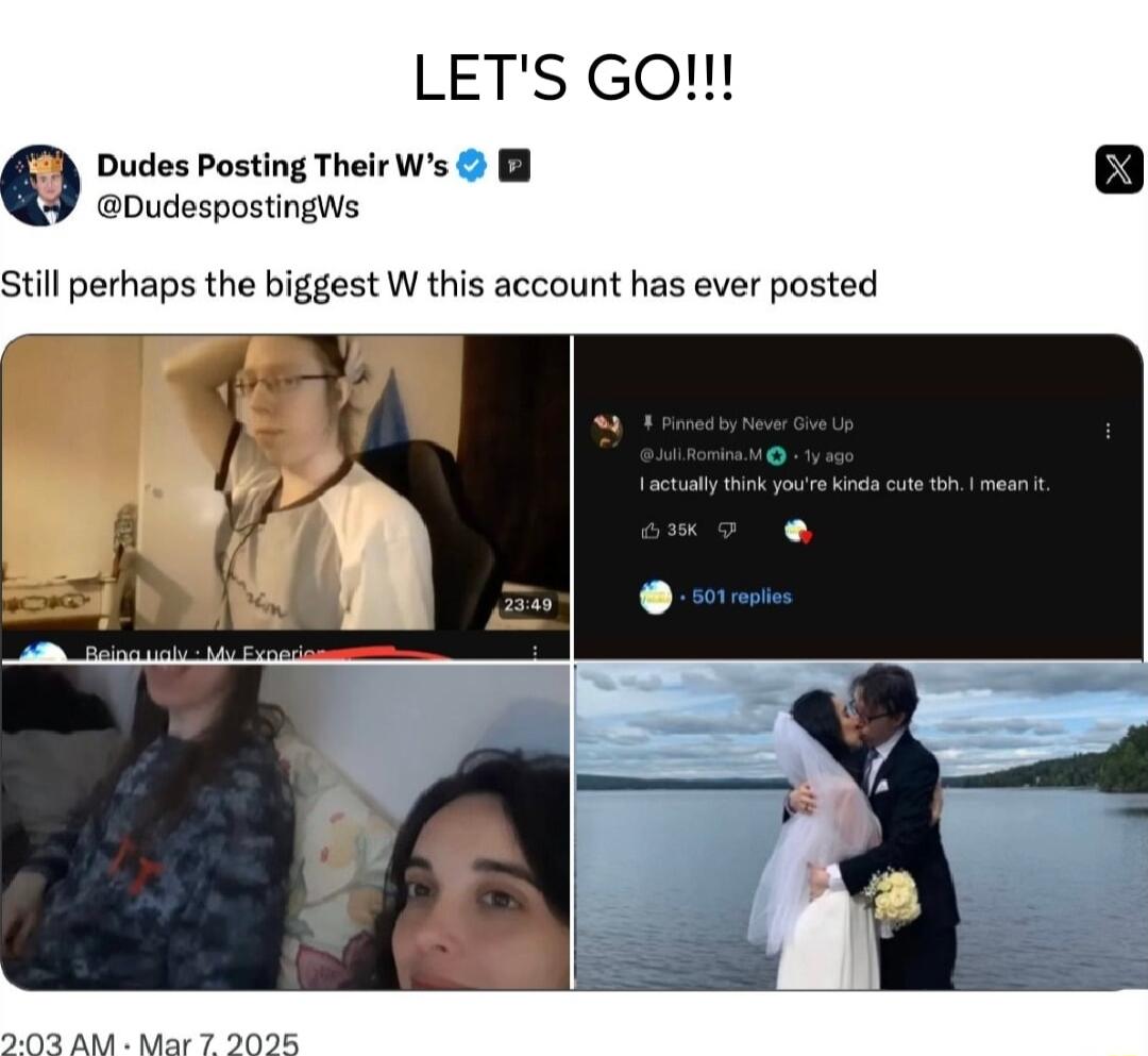 LETS GO O Dudes Posting TheirWs B DudespostingWs Still perhaps the biggest W this account has ever posted 203 AM Mar 7 2028