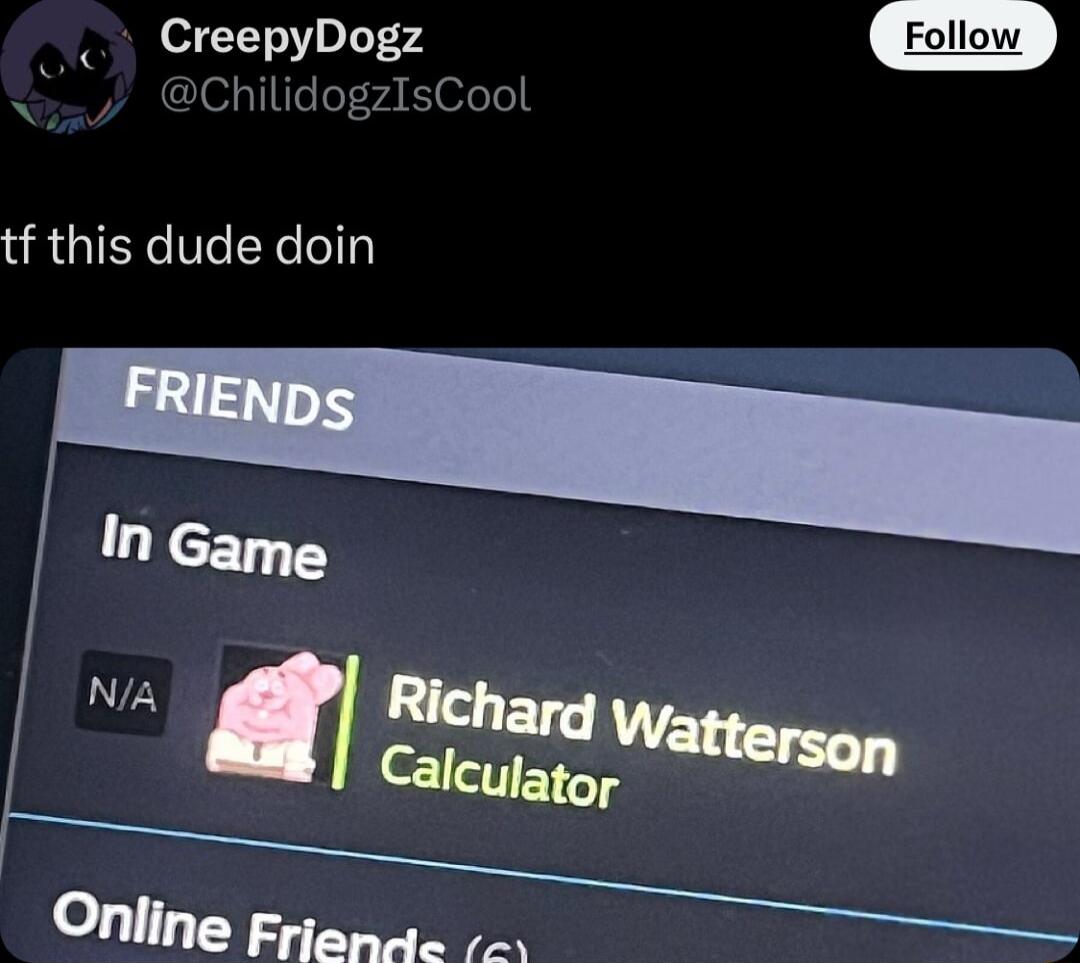 CreepyDogz 2ChilidogzIsCool tf this dude doin