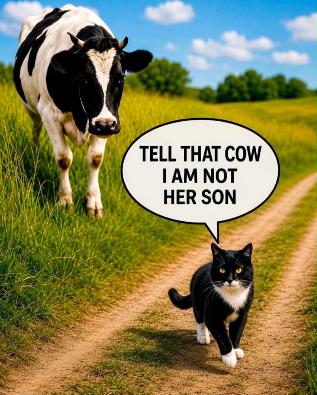 TELL THAT COW I AM NOT HER SON