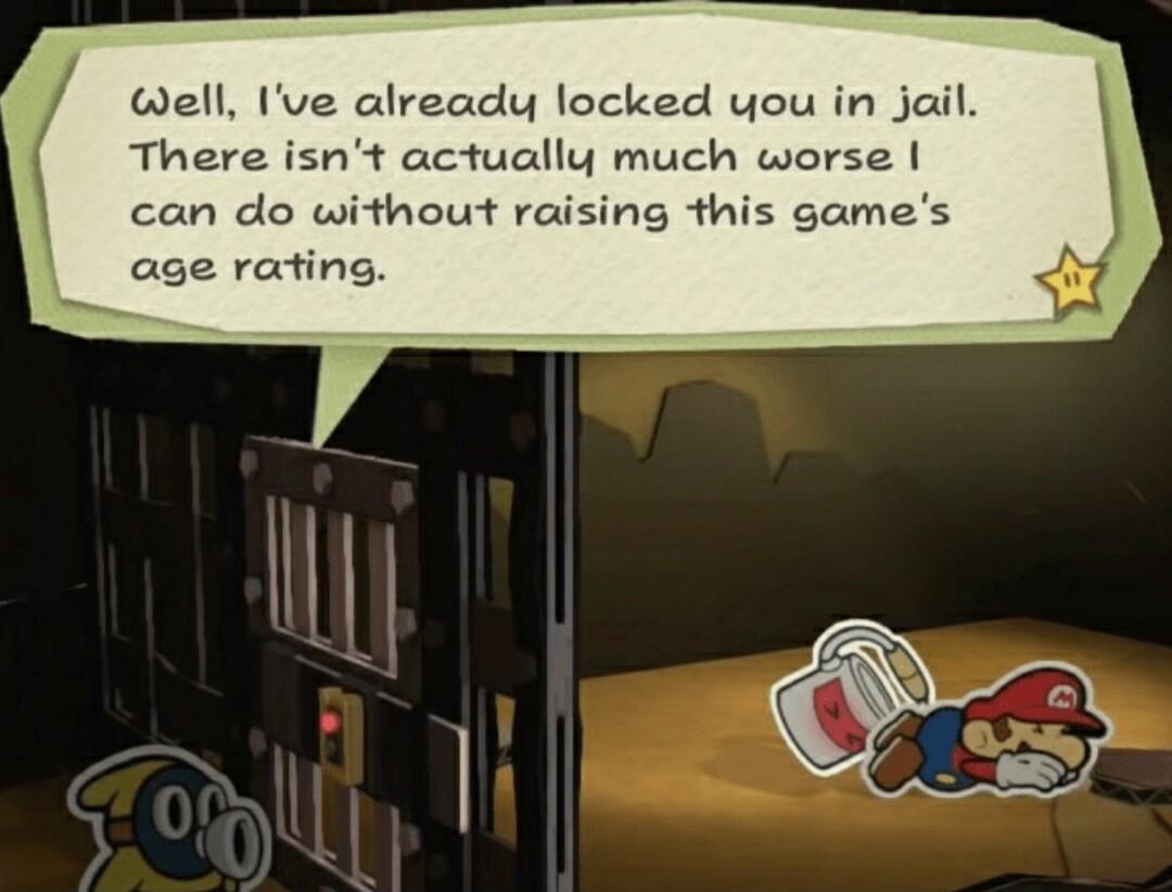 Well Ive already locked you in jai There isnt actually much worse can do without raising this games age rating