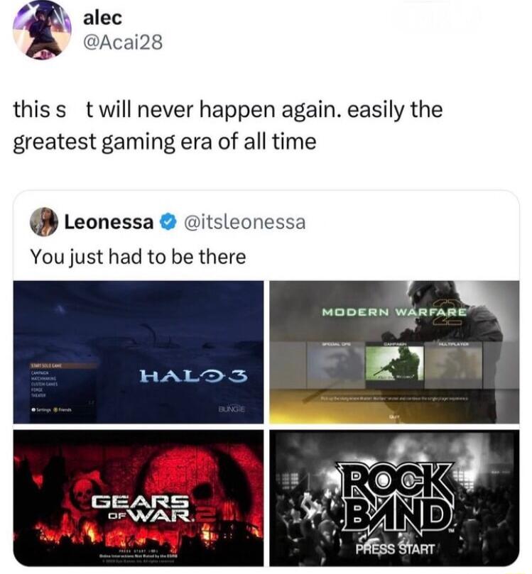 alec Acai28 thiss twill never happen again easily the greatest gaming era of all time Leonessa itsleonessa You just had to be there MODERN WARFARE