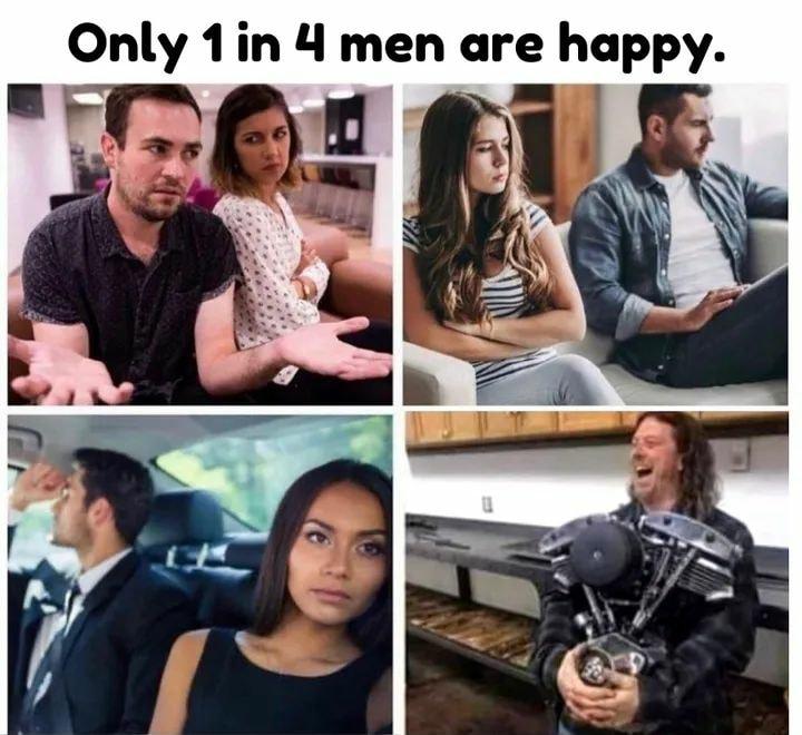 Only 1in4menare happy