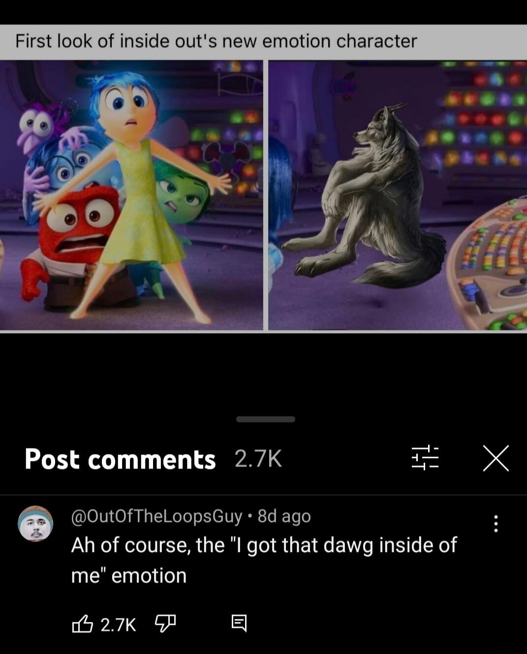 Post comments 27K OutOfTheLoopsGuy 8d ago Ah of course the I got that dawg inside of me emotion 527K P 5