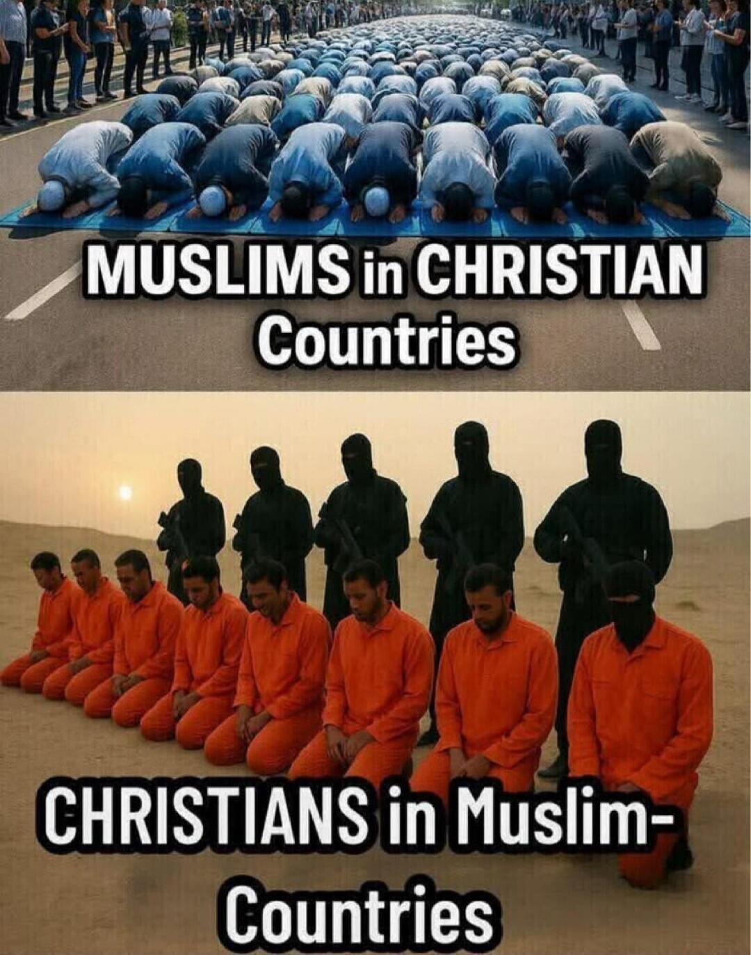 MUSLIMS in CHRISTIAN Countries\nCHRISTIANS in Muslim Countries
