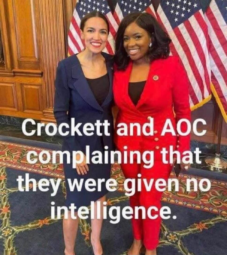 Crockett and AOC complaining that they were given no intelligence.