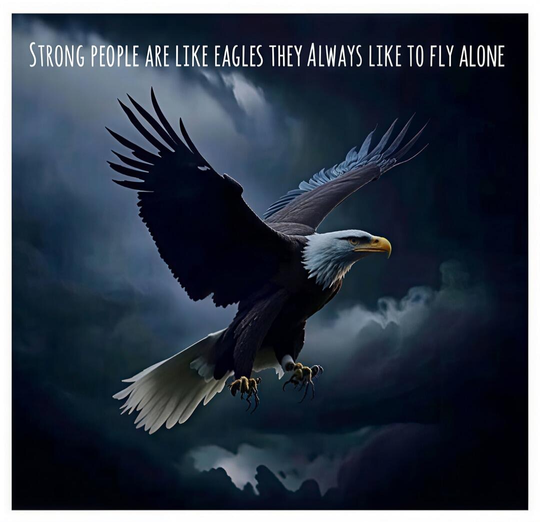 STRONG PEOPLE ARE LIKE EAGLES THEY ALWAYS LIKE TO FLY ALONE