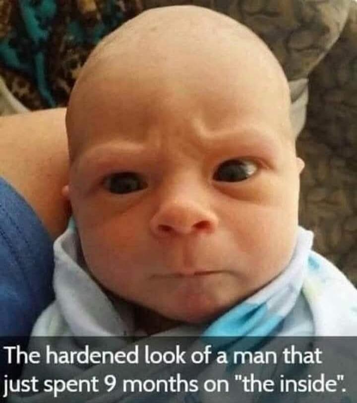 The hardened look of a man that just spent 9 months on 