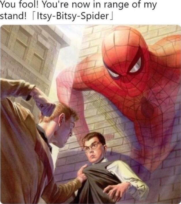 ool Youre now in range of my stand Itsy Bitsy Spider