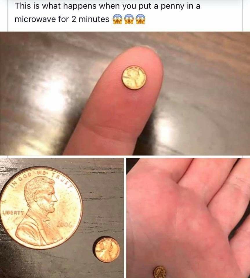 This is what happens when you put a penny in a microwave for 2 minutes G