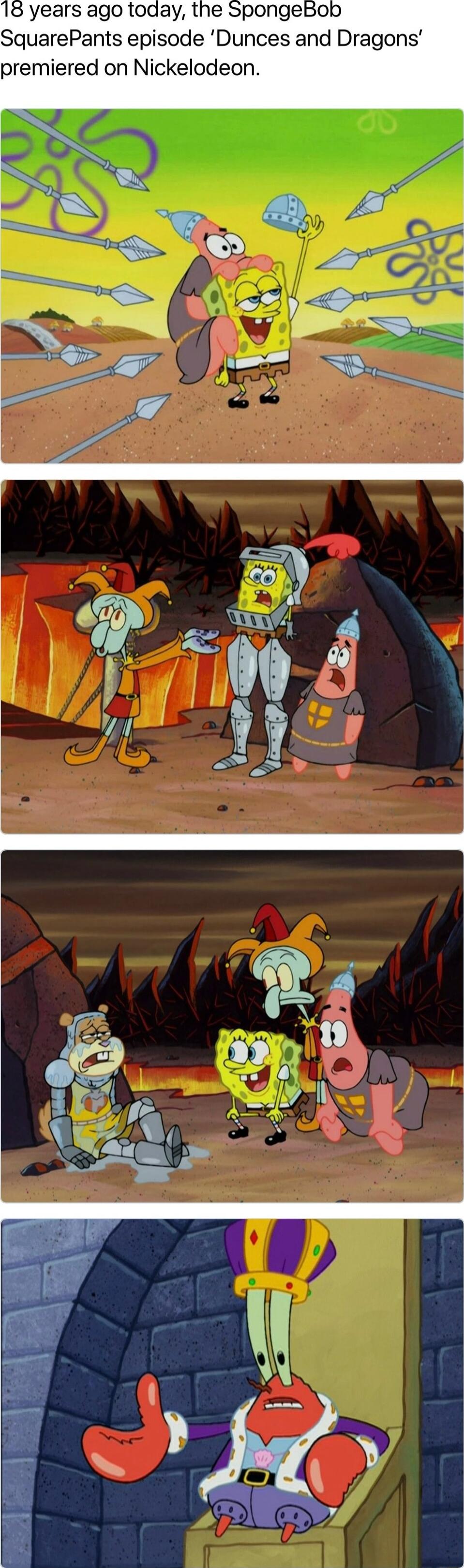 SquarePants episode Dunces and Dragons premiered on Nickelodeon