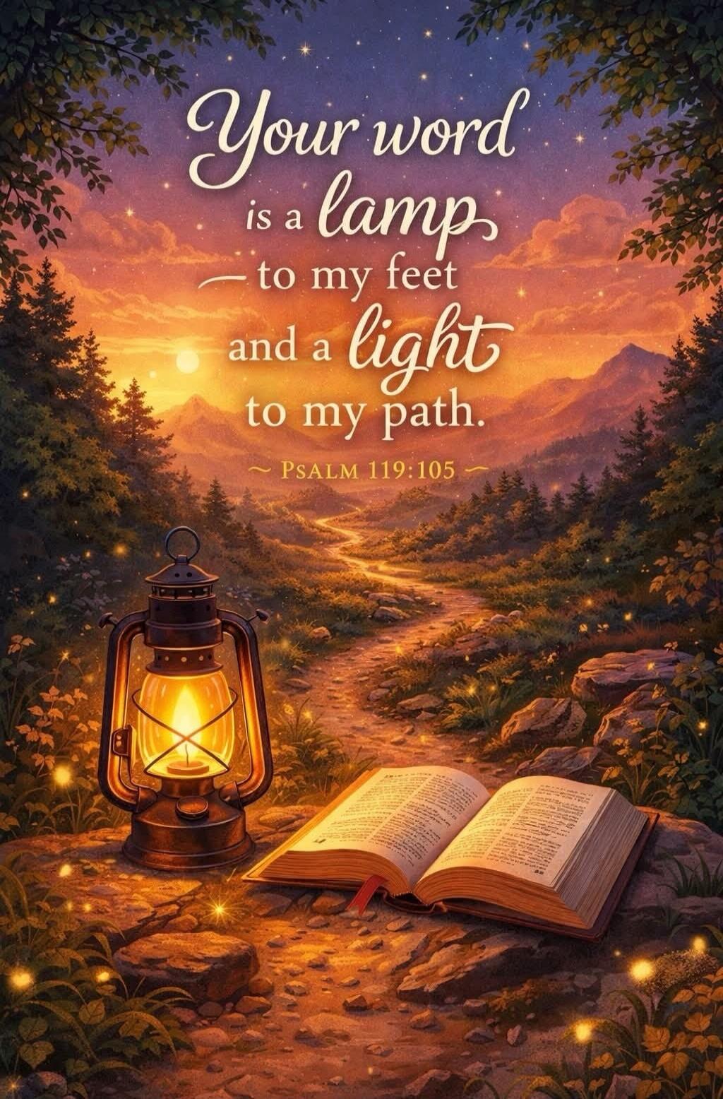 Your word is a lamp to my feet and a light to my path. ~ PSALM 119:105