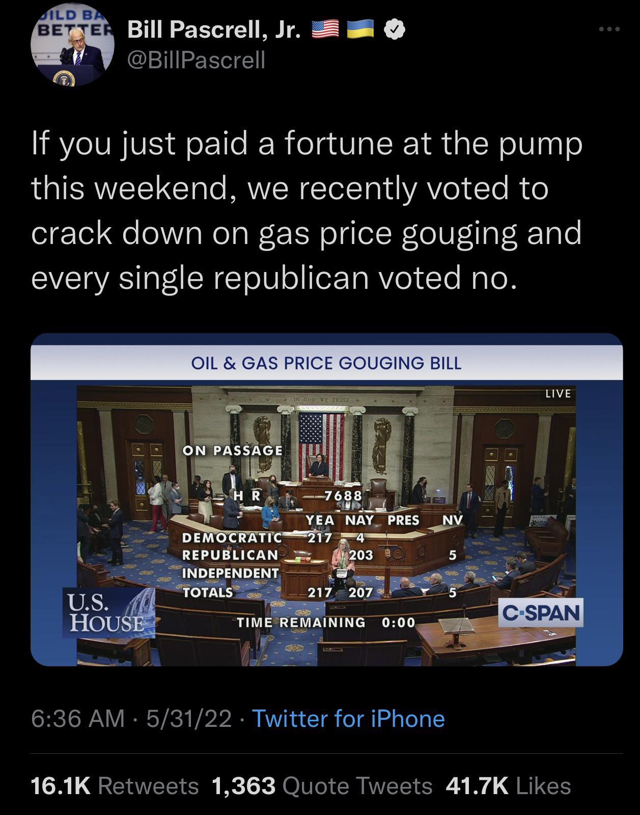 FHIEES G A K ff BillPascrell 1 RYCIVRIVIS feF1e R ol auVal R 1ot g l We0Iago ISRV GClale MAWSNTel Ta 1 YAY o Te R o olgTel We Lol aWelaW F T N ol gel WoV 1 aV RTolo CNETRVASIaTIR T oV o IezTaMYeuTe Mol R 636 AM 53122 Twitter for iPhone 161K Retweets 1363 Quote Tweets 417K Likes