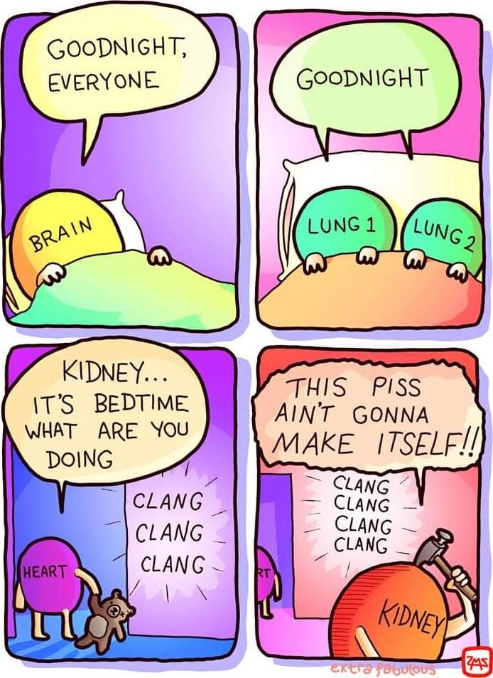 GOODNIGHT EVERYONE THIS PISS AINT GONNA MAKE ITSELF TS BEDTIME WHAT ARE You