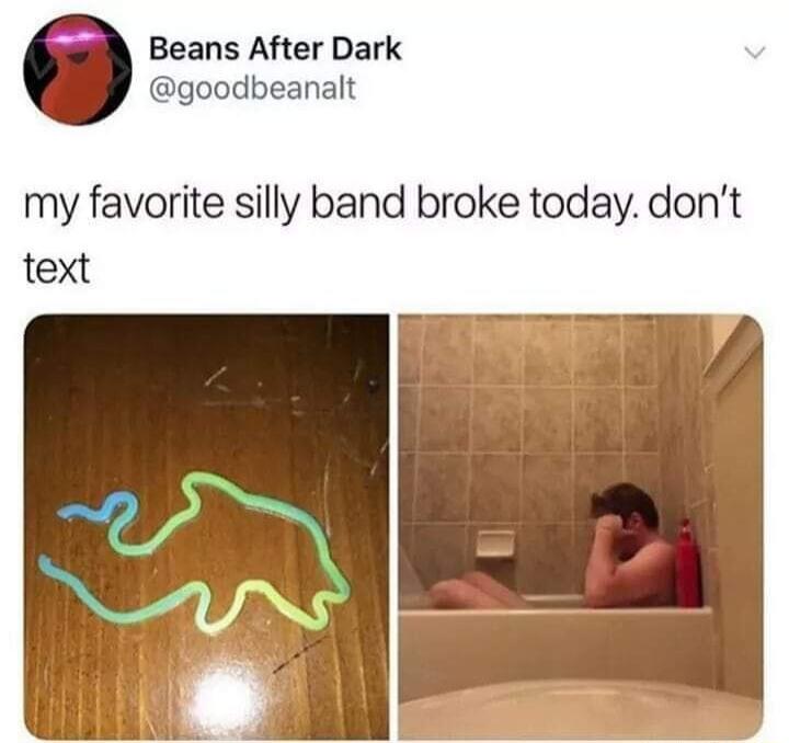 Beans After Dark goodbeanalt my favorite silly band broke today dont text