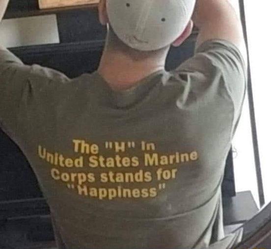 The H In ted States Marin srps stands for Aappiness