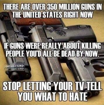 THEREARE I_lgl 1350 MILLION GUNS IN THEUNITEDSTATES RIGHTNOW e rslms WEREREALLY ABIlIT KILLING T Yllll BE DEAD BY NOW STOPLETTING YOURTV TELL YOUIWHAT IHAIE