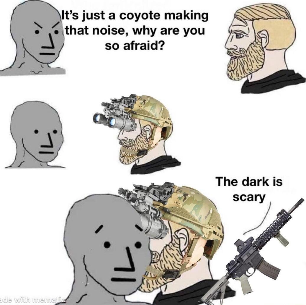 Its just a coyote making that noise why are you The dark is