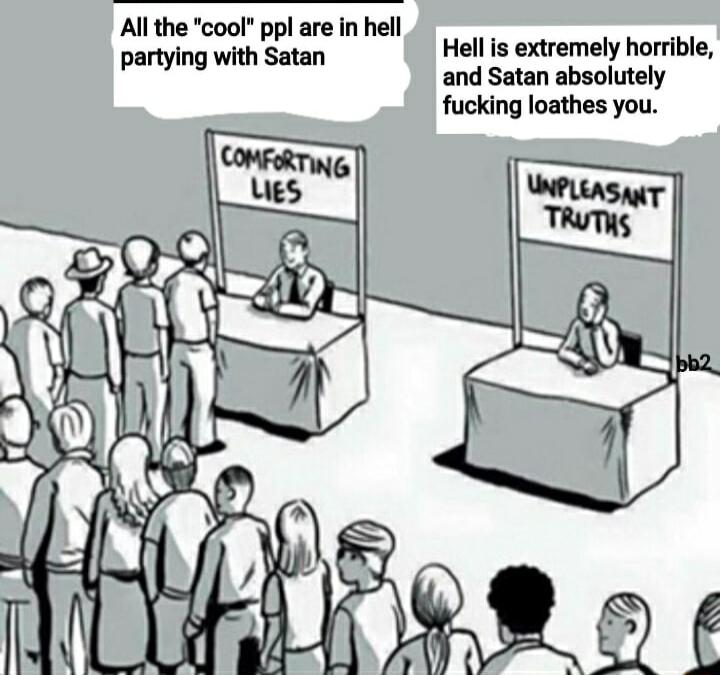 Al the cool ppl are in hell partying with Satan n a fucking loathes you