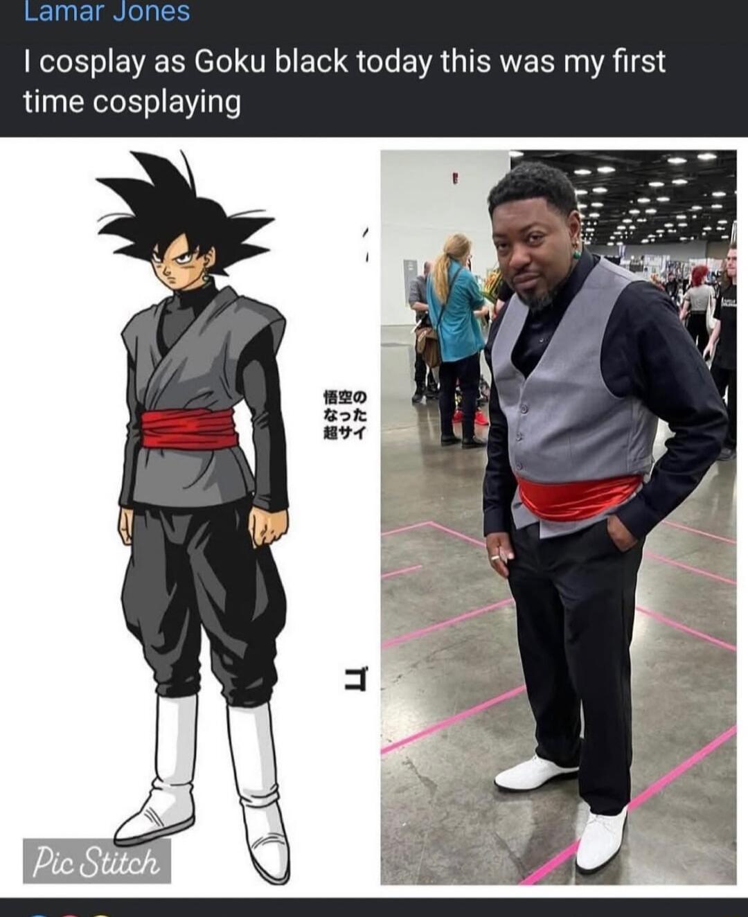 Lamar Jones cosplay as Goku black today this was my first time cosplaying