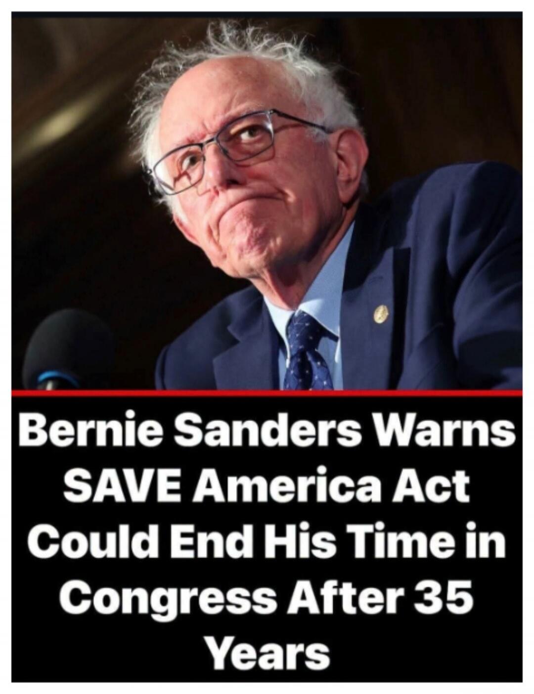 Bernie Sanders Warns SAVE America Act Could End His Time in Congress After 35 Years