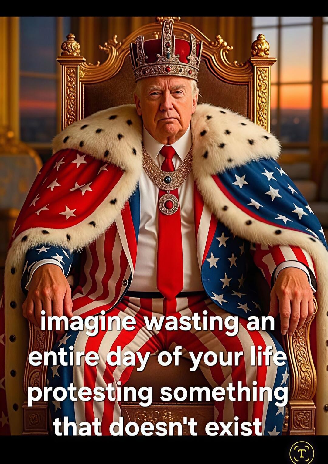 imagine wasting an entire day of your life protesting something that doesn't exist