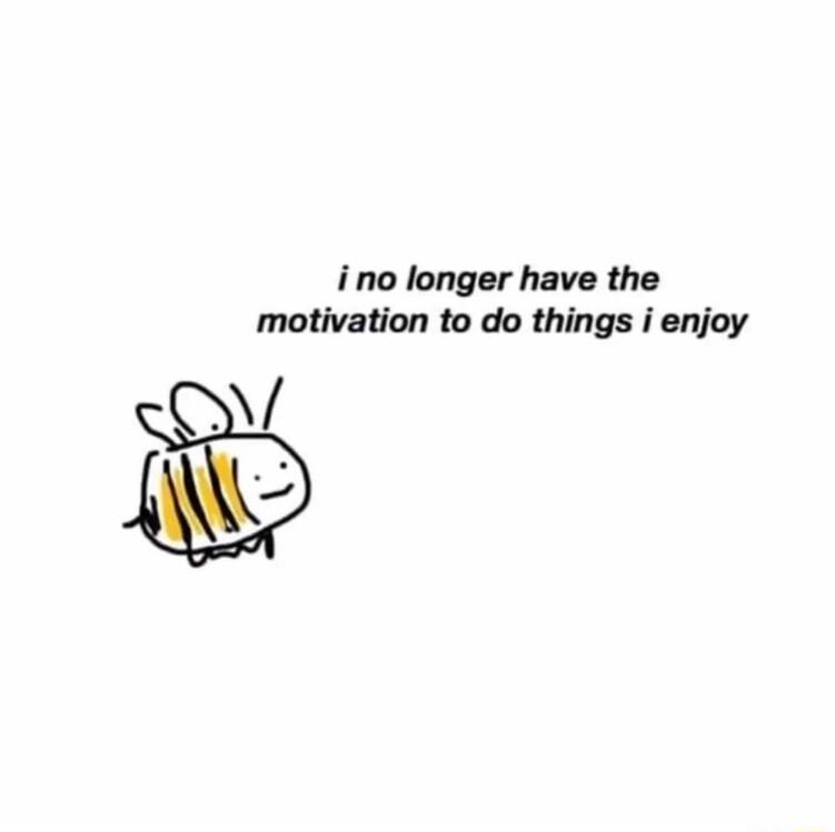 ino longer have the motivation to do things i enjoy N