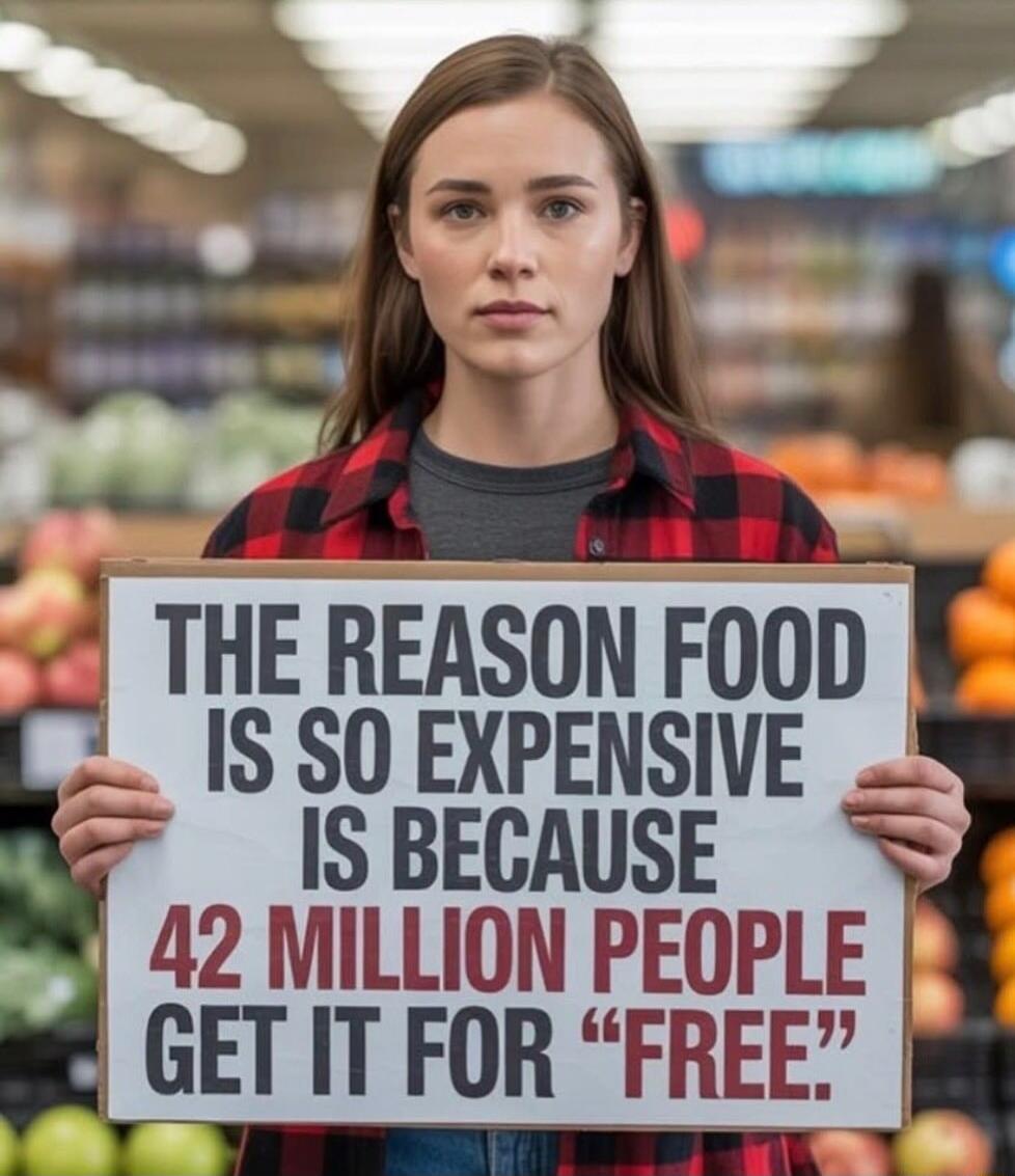 THE REASON FOOD IS SO EXPENSIVE IS BECAUSE 42 MILLION PEOPLE GET IT FOR 