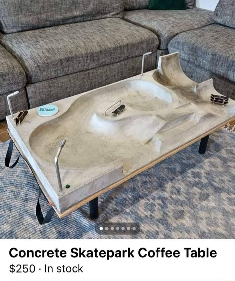 Concrete Skatepark Coffee Table 250 In stock