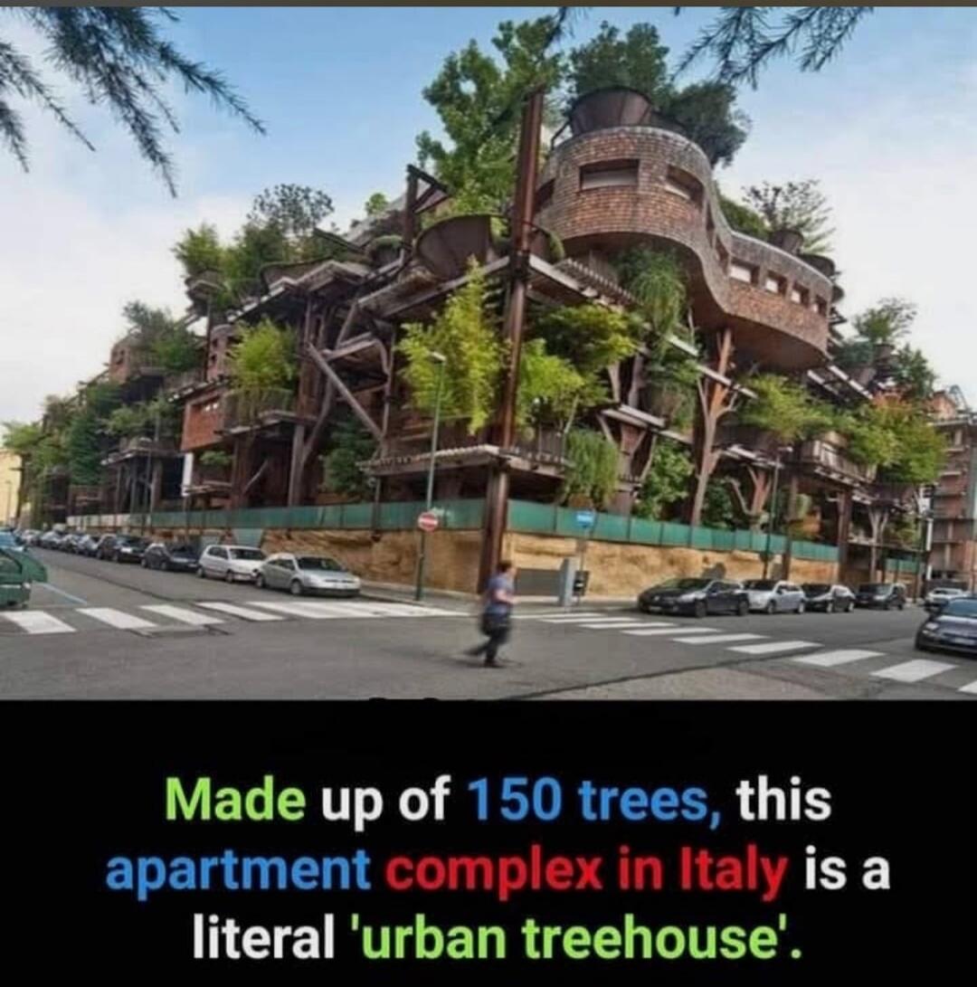 Made up of 150 trees, this apartment complex in Italy is a literal 'urban treehouse'.