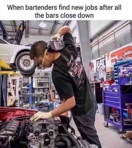 When bartenders find new jobs after all the bars close down