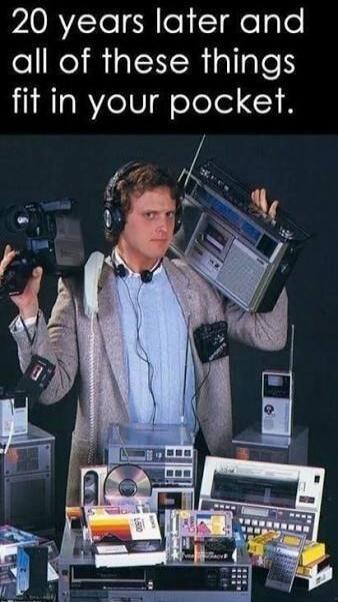20 years later and all of these things fit in your pocket.