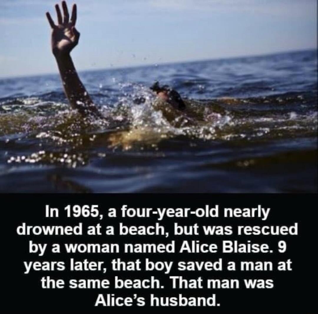 E N R TSV T G T Y drowned at a beach but was rescued ORI ED I ET CL LYY R TR VEEISNEIC AR BTG EEITL ER BT LOCEET LY LET B BT ELRVER Alices husband