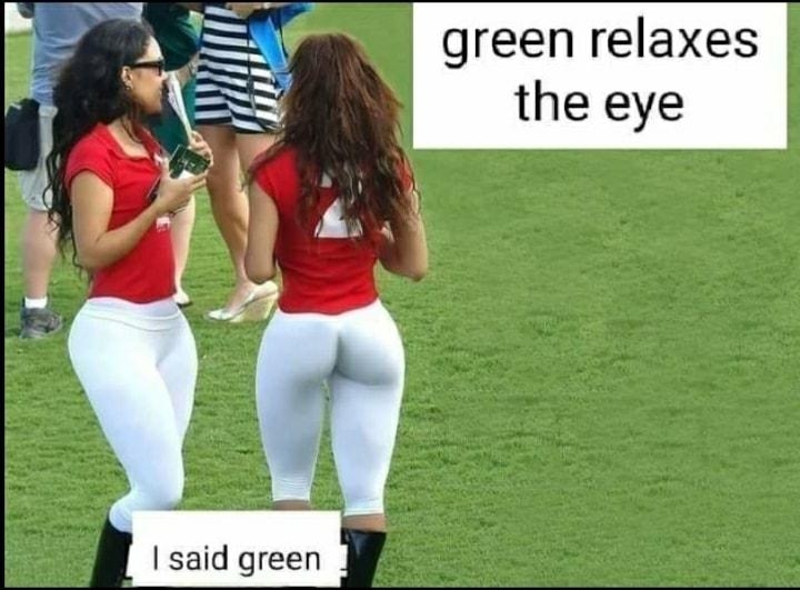 green relaxes the eye