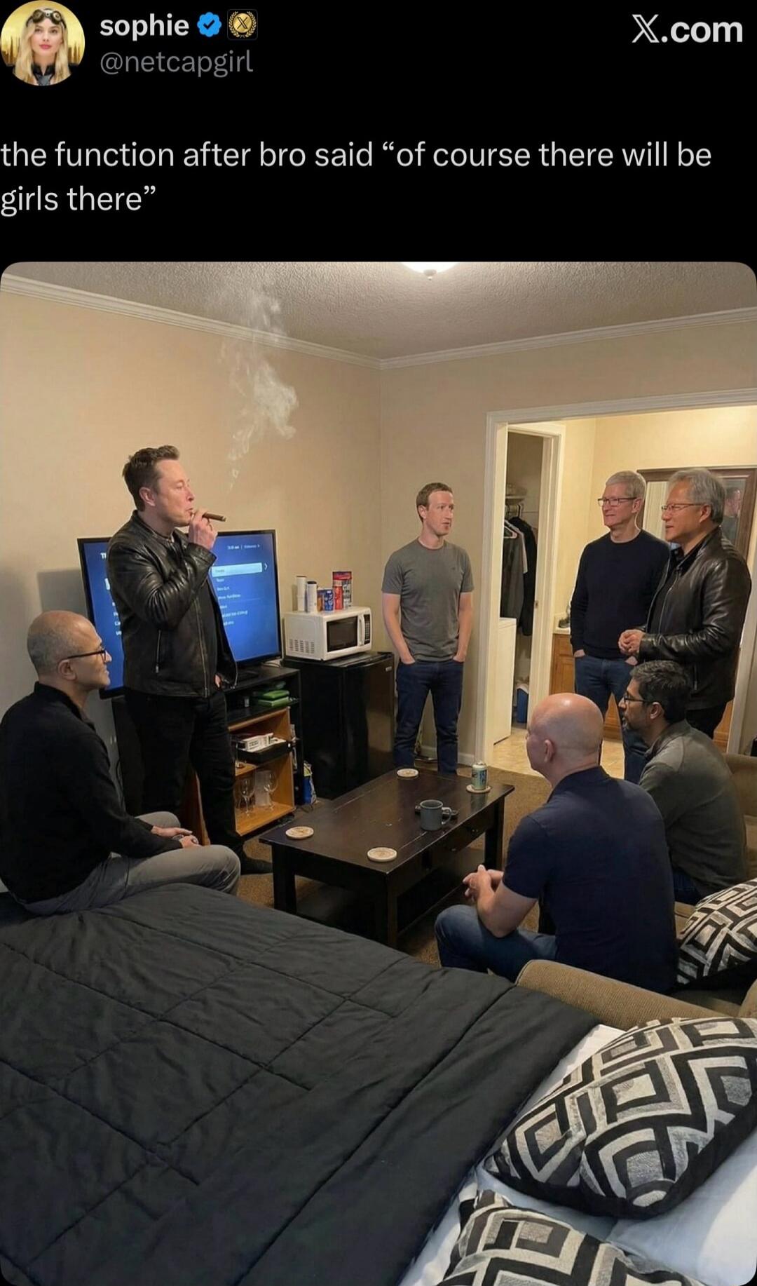 sophie @netcapgirl
X.com
the function after bro said “of course there will be girls there”