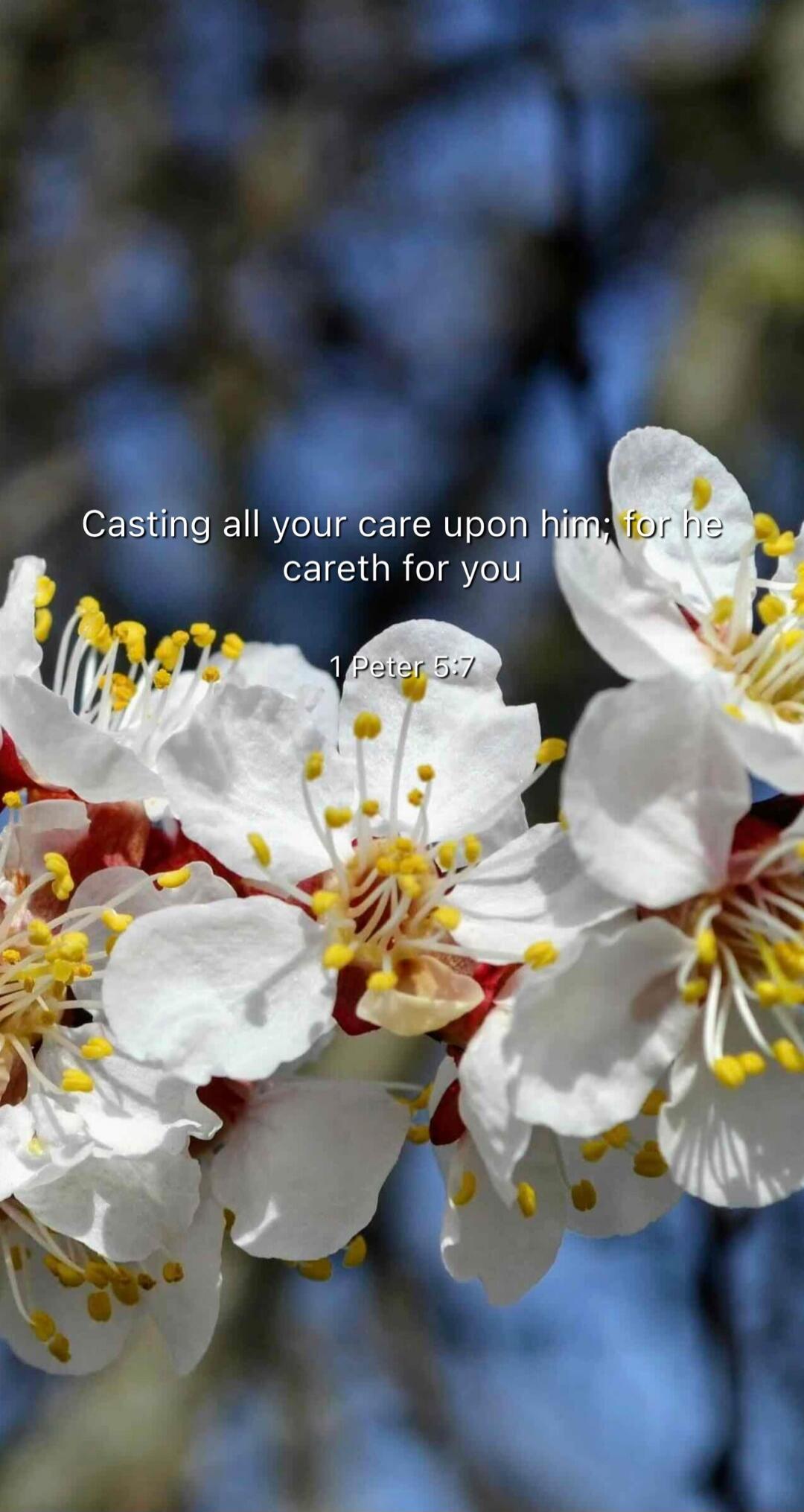Casting all your care upon him; for he careth for you
1 Peter 5:7