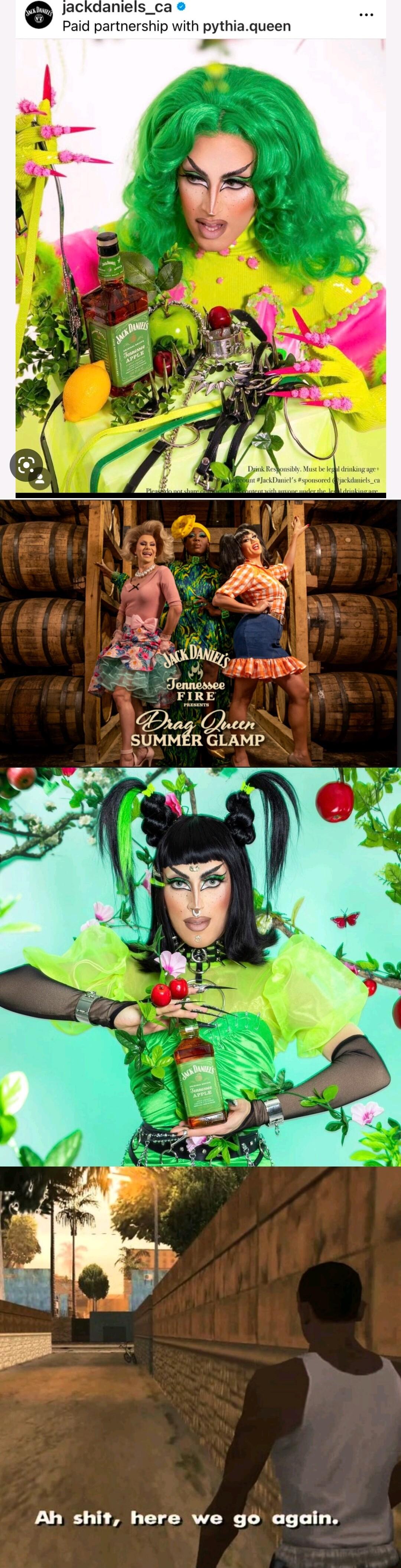 Jackdaniels_ca Paid partnership with pythiaqueen Ghag Queer Ah shit here we go again